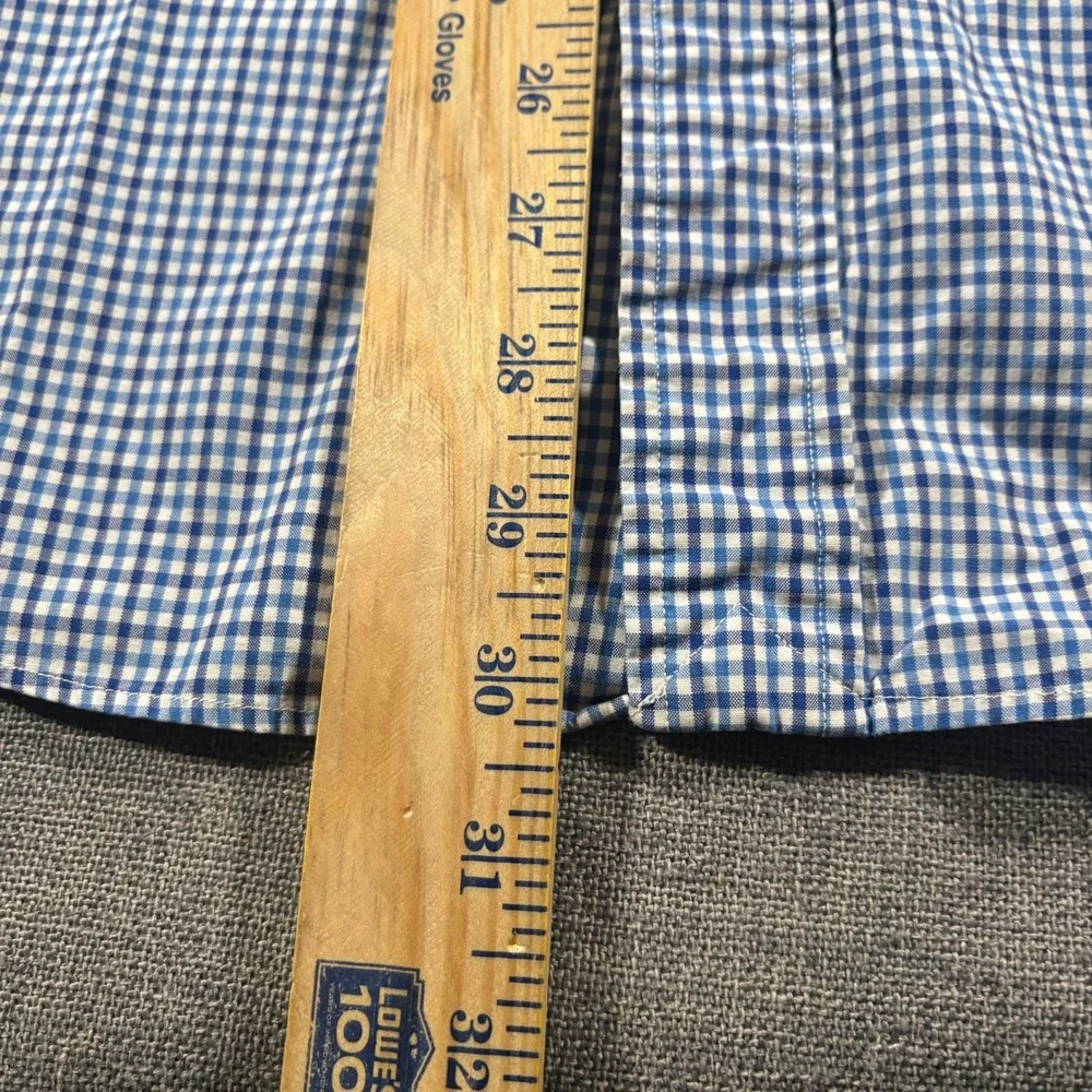 Ralph Lauren Button Down Shirt Mens Large Blue Gingham Classic Fit Long Sleeve